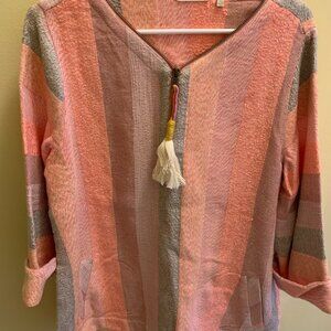 SOFT SURROUNDINGS BEACHY ZIPPER MULTI COLORED TOP SIZE LG